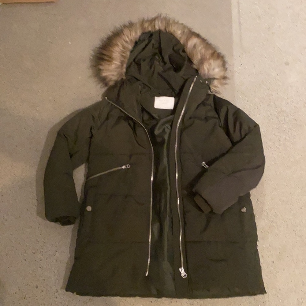 Zara Puffer Coat with detachable Faux Fur